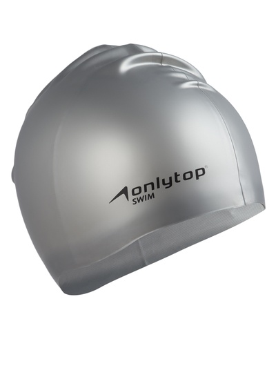 Шапочка для плавания взрослая ONLYTOP, силиконовая, 56 г, обхват 54-60 см, серая