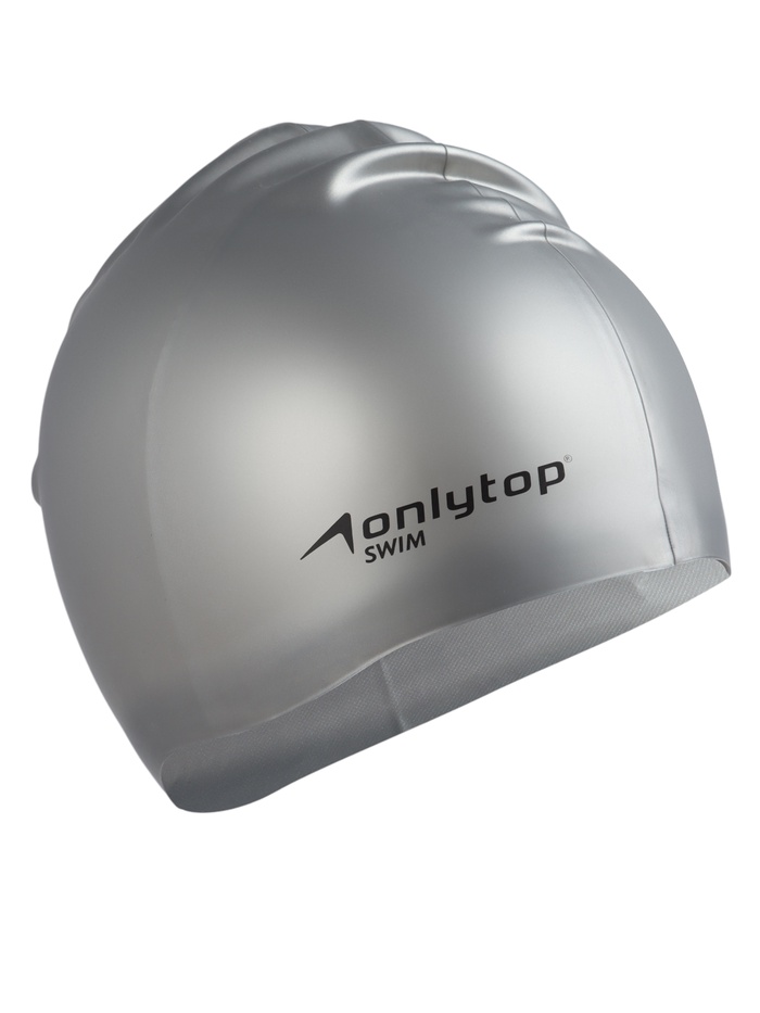 Шапочка для плавания взрослая ONLYTOP, силиконовая, 56 г, обхват 54-60 см, серая - Фото 1