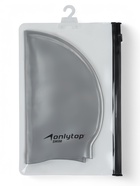 Шапочка для плавания взрослая ONLYTOP, силиконовая, 56 г, обхват 54-60 см, серая - Фото 5