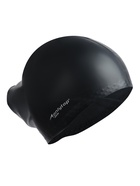 Шапочка для плавания взрослая ONLYTOP, для длинных волос, силиконовая, обхват 54-60 см, чёрная - Фото 1