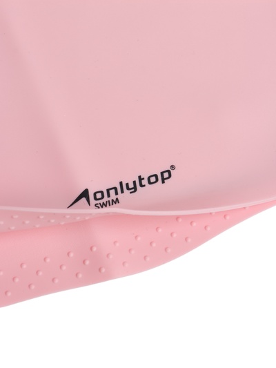 Шапочка для плавания взрослая ONLYTOP, для длинных волос, силиконовая, обхват 54-60 см, розовая