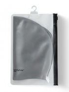 Шапочка для плавания взрослая ONLYTOP, для длинных волос, силиконовая, обхват 54-60 см, серая - Фото 5