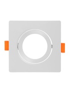 Светильник встраиваемый под лампу MR-16, поворотный, квадратный, пластиковый, белый - Фото 5