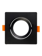 Светильник встраиваемый под лампу MR-16, поворотный, квадратный, пластиковый, чёрный - Фото 5