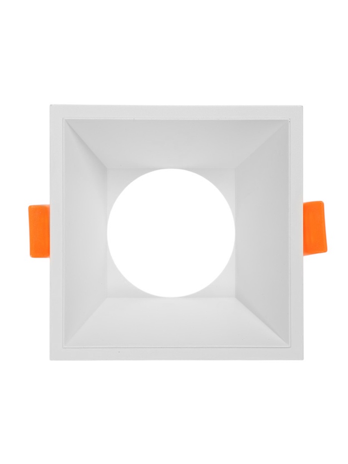 Светильник встраиваемый под лампу MR-16, квадратный, пластиковый, белый