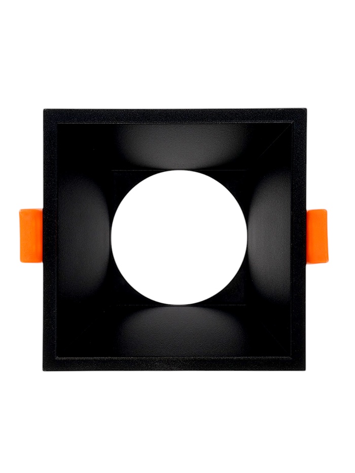Светильник встраиваемый под лампу MR-16, квадратный, пластиковый, чёрный