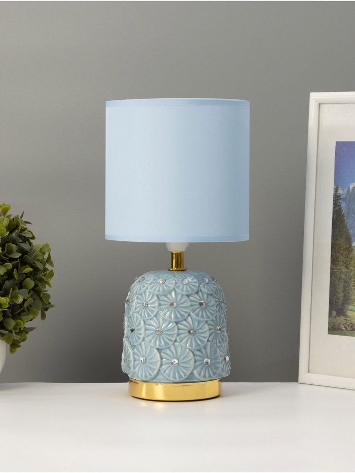 Лампа настольная «Букет» 1×40 Вт Е14 голубой 14.5×14.5×30 см МОДЕЛЬ - Фото 1