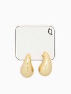 Серьги металл «Капля» микро блёстки, цвет золото - фото 808757114