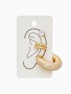 Серьга и кафф QF «Бублик», набор 3 шт. стразы, цвет золото - Фото 5