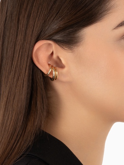 Серьги каффы «Трио», набор 3 шт. цвет золото