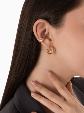 Набор серьги и каффы 4 шт. «Бублик», цвет золото