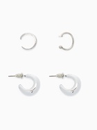 Серьги и кафф QF «Бублик», набор 4 шт. цвет серебро - Фото 5