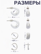 Серьги и кафф QF «Бублик», набор 4 шт. цвет серебро - Фото 2