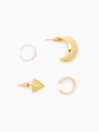 Серьги и кафф QF «Объёмные фигуры», набор 4 шт. цвет золото - Фото 6