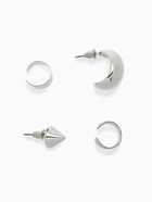 Серьги и кафф QF «Объёмные фигуры», набор 4 шт. цвет серебро - Фото 3