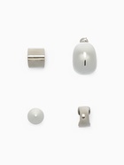 Серьги и кафф QF «Объёмные фигуры», набор 4 шт. цвет серебро - Фото 5