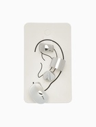 Серьги и кафф QF «Объёмные фигуры», набор 4 шт. цвет серебро - Фото 4