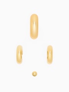 Серьги и кафф QF «Бублики трио», набор 4 шт. цвет золото - Фото 5