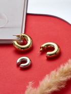 Серьги кольца и каффы QF «Бублик», набор, цвет серебро, золото - Фото 9