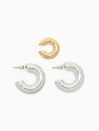 Серьги кольца и каффы QF «Бублик», набор, цвет золото, серебро - Фото 4