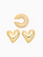 Серьги и каффы QF «Сердечки», набор, бублик, цвет золото - Фото 6