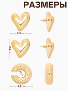 Серьги и каффы QF «Сердечки», набор, бублик, цвет золото - Фото 2