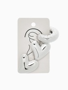 Серьги и каффы QF «Сердечки», набор, бублик, цвет серебро - Фото 6