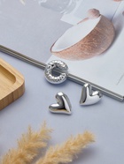 Серьги и каффы QF «Сердечки», набор, бублик, цвет серебро - Фото 8