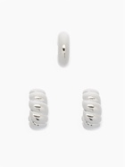 Серьги и каффы QF «Плетённый бублик», набор, цвет серебро - Фото 7