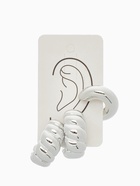 Серьги и каффы QF «Плетённый бублик», набор, цвет серебро - Фото 5