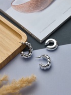 Серьги и каффы QF «Плетённый бублик», набор, цвет серебро - Фото 8