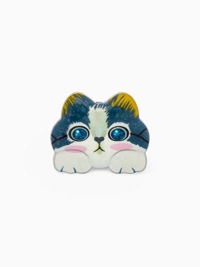 Брошь «Котёнок», озорной, МИКС в серебре