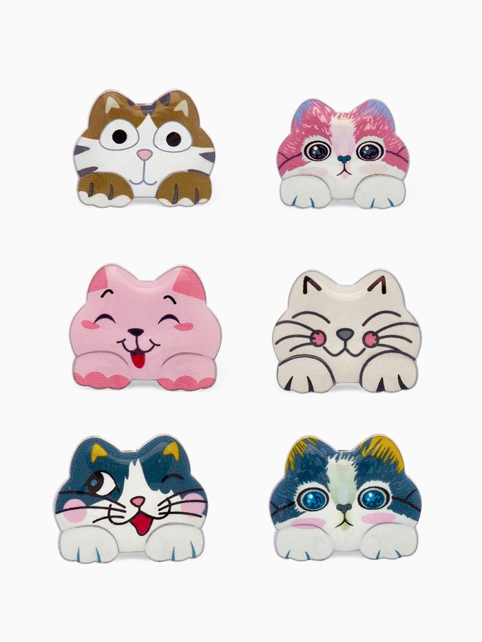 Брошь «Котёнок» озорной, МИКС в серебре - Фото 1