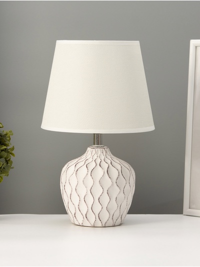 Настольная лампа «Кудри» 1×40 Вт Е14 белый/кофе 19.5×19.5×31 см