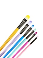 Набор кистей для рисования, синтетика, 6 штук: № 2, 4, 6, 8, 10, 12, плоские, скошенные, с цветными ручками, международный размер - фото 65447799