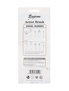 Набор кистей для рисования, синтетика, 6 штук: № 2, 4, 6, 8, 10, 12, плоские, скошенные, с цветными ручками, международный размер - фото 65447801