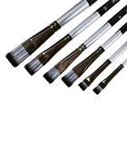 Набор кистей для рисования, синтетика, 6 штук: № 2, 4, 6, 8, 10, 12, плоские, чёрно - серые, международный размер - Фото 7