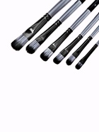 Набор кистей для рисования, синтетика, 6 штук: № 2, 4, 6, 8, 10, 12, плоские, закругленные, чёрно - серые, международный размер 10843672