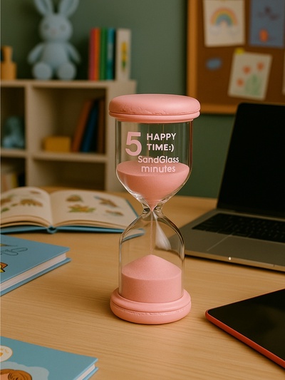 Песочные часы на 5 минут «Макарун», 4.4×9.8 см, розовые
