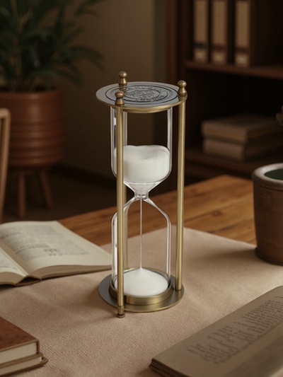 Песочные часы, на 45 минут, 8×21 см, металлические, медные