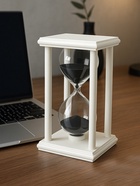 Песочные часы, на 45 минут, 10×10×20 см, деревянные, белые - Фото 3