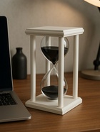 Песочные часы, на 60 минут, 10×10×20 см, деревянные, белые - Фото 3