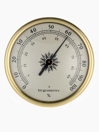 Гигрометр, настенный, d=7.2 см, золотая рамка