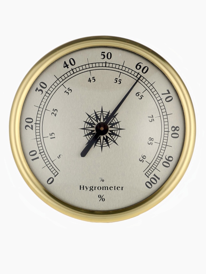 Гигрометр, настенный, d=7.2 см, золотая рамка - Фото 1