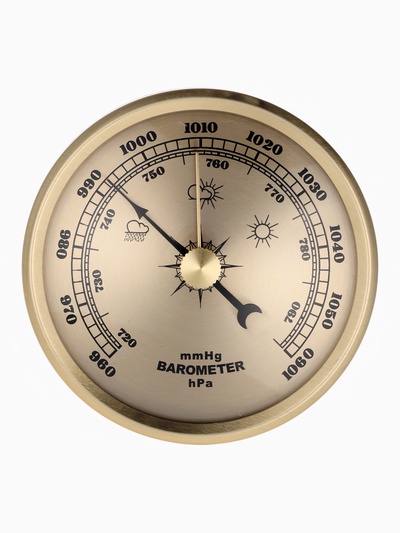 Барометр механический, настенный, d=7 см, золотая рамка