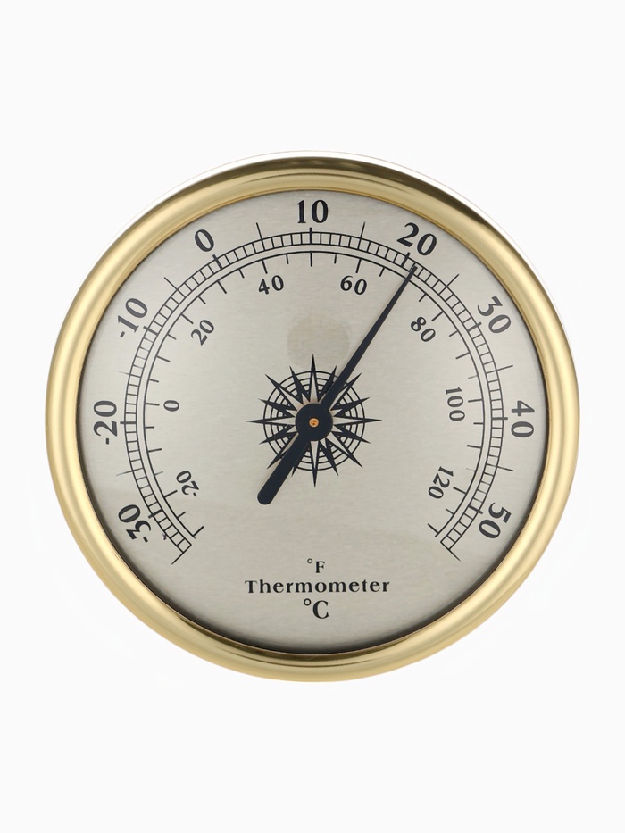 Термометр механический, настенный, d=7.2 см, золотая рамка - Фото 1