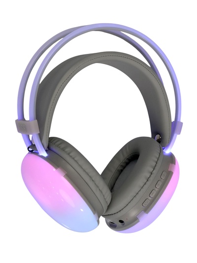 Наушники беспроводные, полноразмерные, Mybit W-33, RGB подсветка, Bluetooth 5.3, 800 мАч, Type-C, RGB подсветка, белые