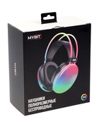 Наушники беспроводные, полноразмерные, Mybit W-33, RGB подсветка, Bluetooth 5.3, 800 мАч, Type-C, RGB подсветка, белые - Фото 14