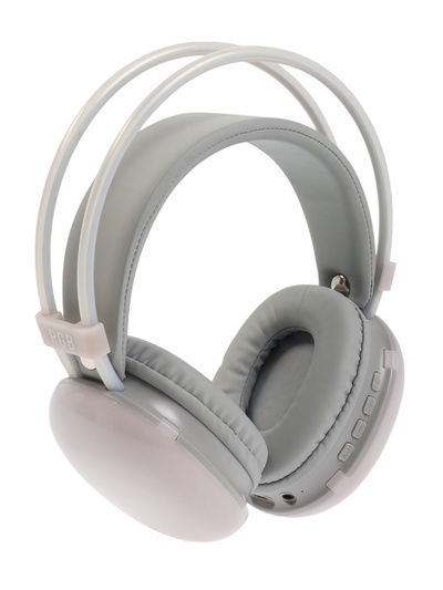 Наушники беспроводные, полноразмерные, Mybit W-33, RGB подсветка, Bluetooth 5.3, 800 мАч, Type-C, RGB подсветка, белые