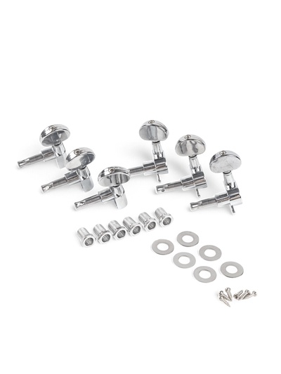 Комплект одиночной колковой механики Music Life, серебристые, 3+3